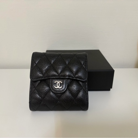 Chanel 三折短夾 銀扣