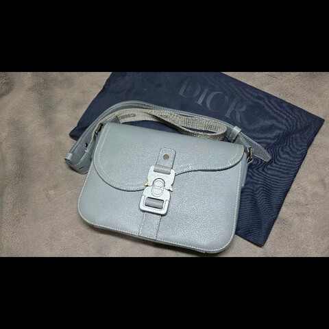 DIOR Saddle 翻蓋郵差包 (馬鞍包) 藍灰色(Dark Gray)