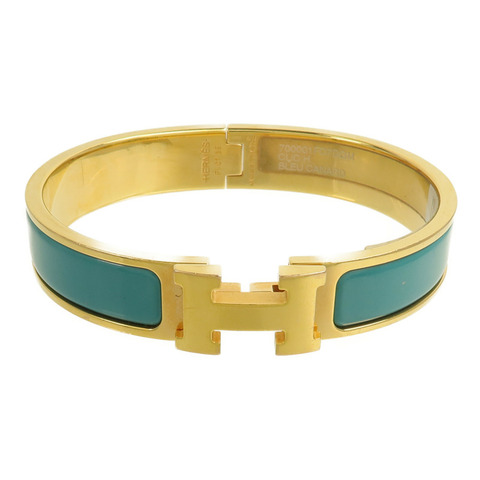 HERMES 金屬Clic-H手鐲Bleu Canard
