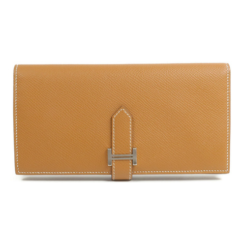 HERMES Epsom皮革Bearn W Snap Wallet長錢包Gold