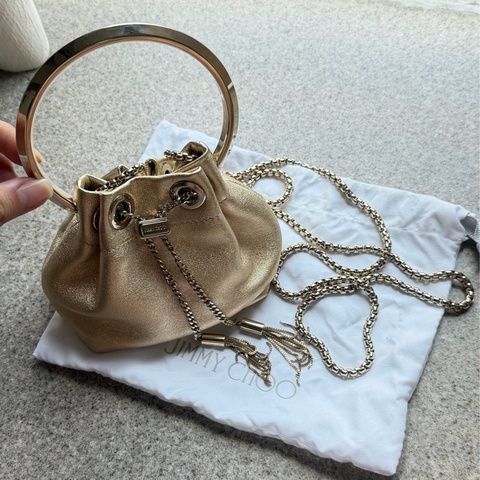 Jimmy Choo Micro Bon Bon Nappa Gold Metallic 金色金屬感納帕羊皮迷你包 迷你小金包