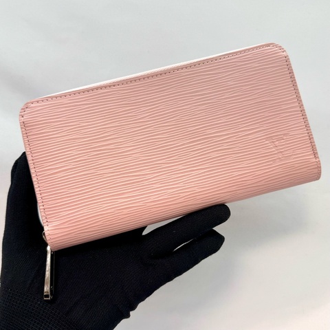路易威登 Epi 水波紋皮革 Zippy Wallet 經典圓拉鍊長夾 玫瑰粉色 型號：M61374