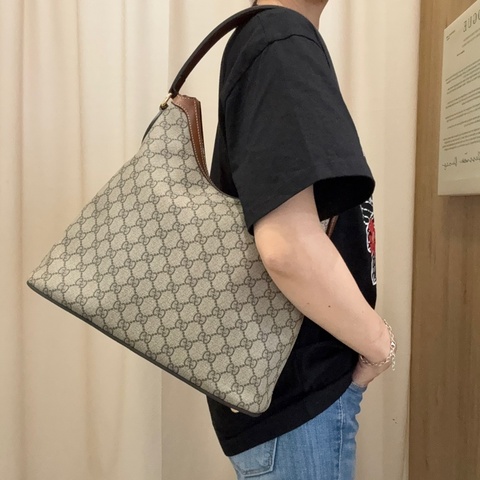 GUCCI GG Supreme Linea 原花手提帆布斜背流浪包