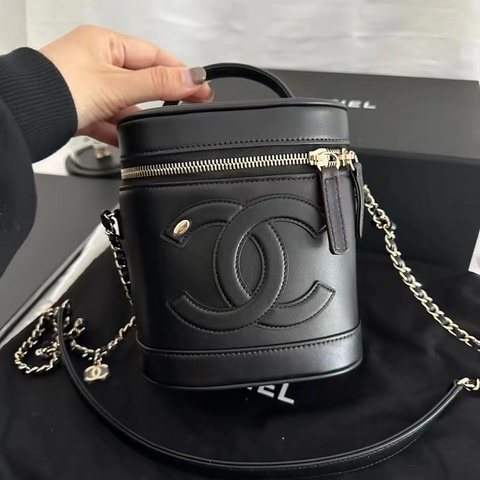 #全網最低💰 #全配🈶購證 香奈兒黑金復古Vanity case化妝盒斜挎包