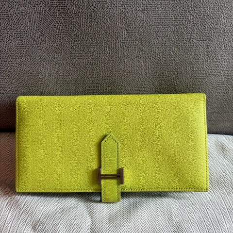 93%新Hermes Bearn long wallet 🍋愛馬士黃色Bearn 長夾