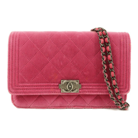 CHANEL 天鵝絨WOC Wallet On Chain鏈帶肩背袋