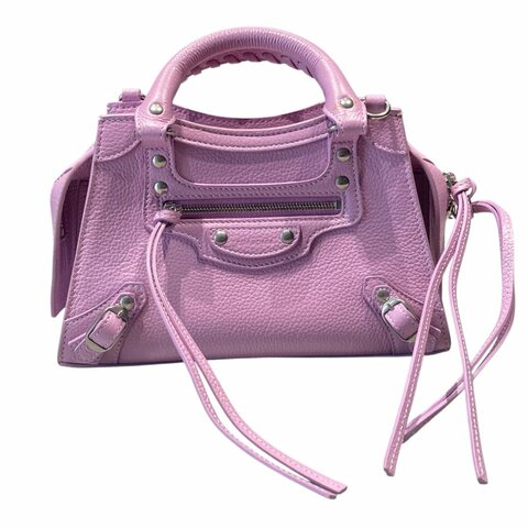 BALENCIAGA 巴黎世家 NEO CLASSIC MINI CITY 薰衣草紫 皮革 銀釦