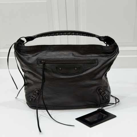 BALENCIAGA 巴黎世家 THE DAY HOBO 黑色 機車包 側背包 肩背包 手提包