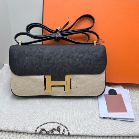 未使用 Hermes 愛馬仕constance elan 康康elan黑金 epsom皮 K刻