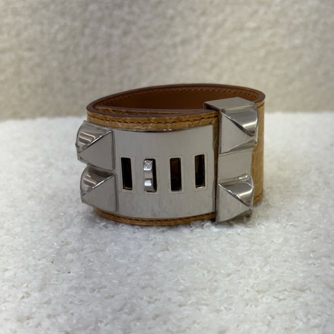 Hermès CDC 銀色鱷魚手環