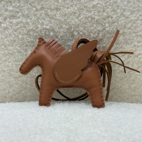 Hermès純色金棕飛馬兒