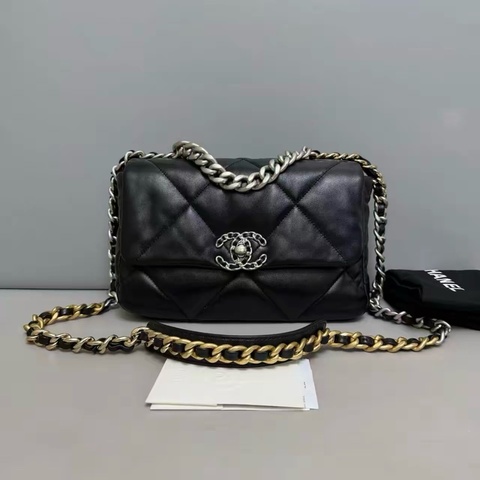 🌷有購證芯片款！ Chanel 香奈兒 19Bag 黑銀小號