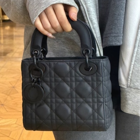✨Dior迪奧｜lady so black三格磨砂戴妃包｜97新 20年