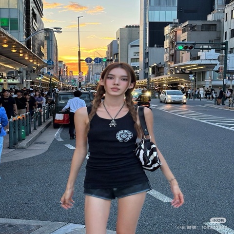 Chrome Hearts✨Y2K辣妹 大U領大袖口無袖背心 #S