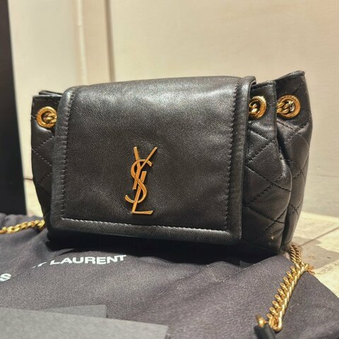 SAINT LAURENT Ysl 黑金 nolita mini 超新 側背包