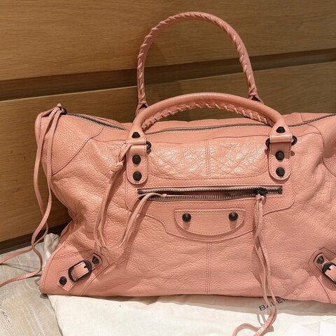 Balenciaga 巴黎世家 機車包 The Work 大型 小羊皮 粉色