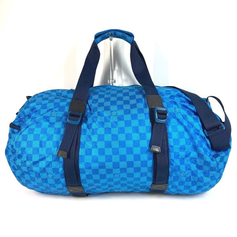 路易威登 M97057 Damier Aventure 實用肩背包，旅遊波士頓款，皮革和尼龍材質，男女通用，藍色
