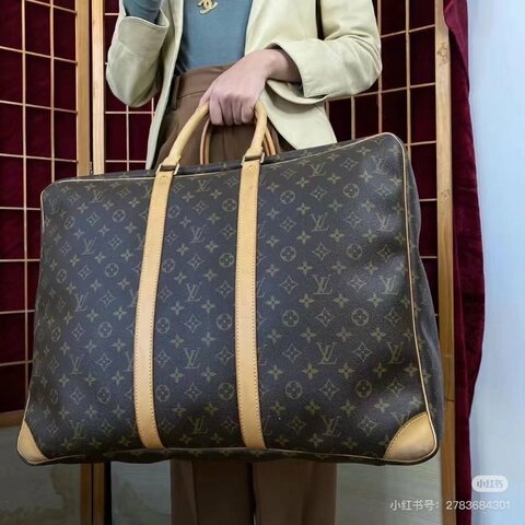 Lv Sirius70老花大容量旅行包 芯片款 70*49*22 99新配件塵袋 鑰匙*2 鎖 皮牌