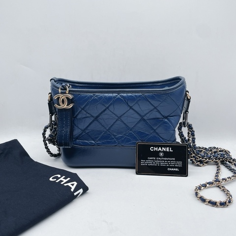 Chanel/香奈兒 小號海軍藍流浪包，27開