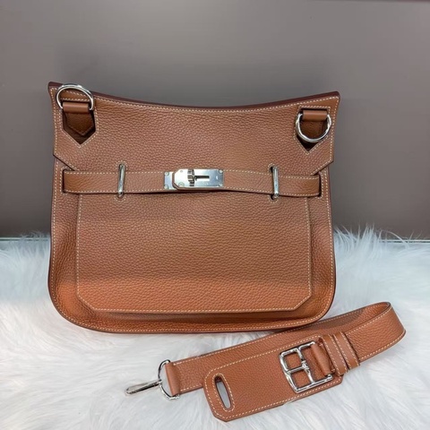 Hermes 爱马仕 棕色银扣吉普赛34斜挎包 🈚配件