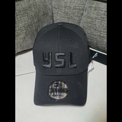 [全新] Saint Laurent YSL New era 聯名刺繡棒球帽 黑色