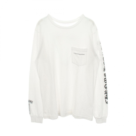 CHROME HEARTS FUCK YOU 臂標圓領長袖T卹 純棉 白色 二手 男款
