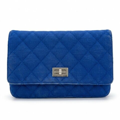 CHANEL 藍色2.55銀扣 woc