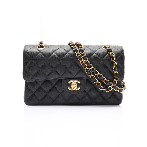 黑色 荔枝紋牛皮 COCO 23 鍊帶肩背包 金扣【CHANEL 香奈兒】 A01113