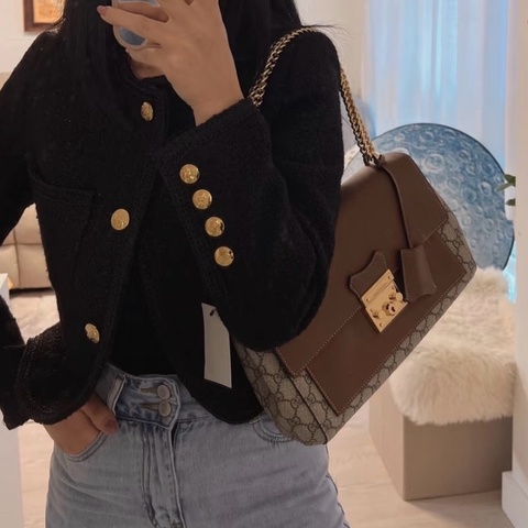 Gucci 古馳 焦糖padlock 鏈條包