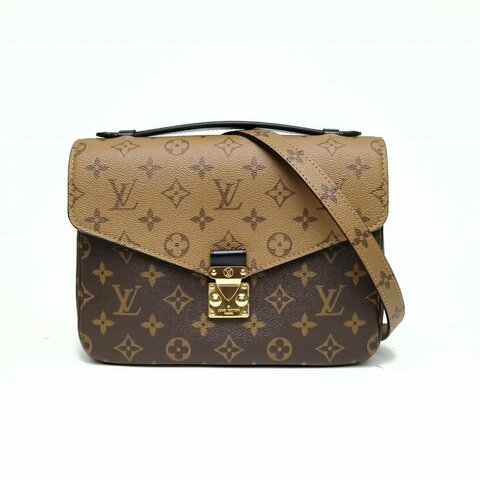 LOUIS VUITTON MetisPochette郵差包拼色PVC金扣晶片老花肩背包