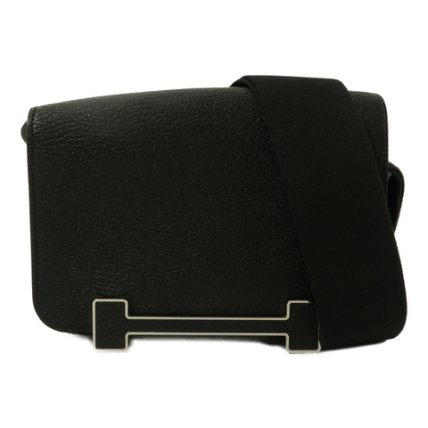HERMES Chevre皮革Geta肩背袋Noir