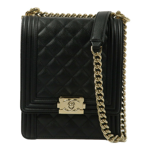 CHANEL 牛皮皮革North Souuth Boy鏈帶肩背袋