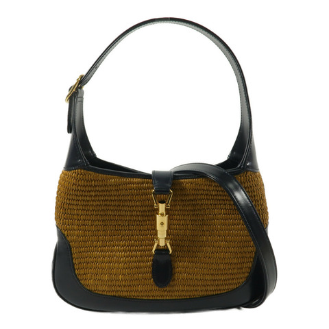GUCCI Raffia/牛皮皮革Jackie 1961 Small肩背袋