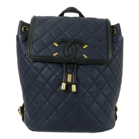 CHANEL 牛皮皮革CC Filigree Backpack鏈帶背包
