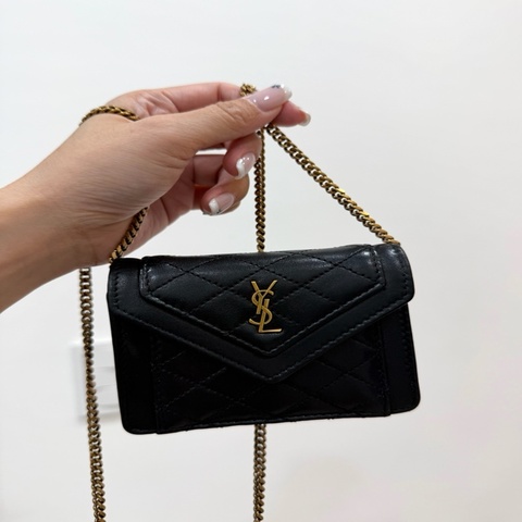 《仙闆名牌精品 》 Yves Saint Laurent YSL 聖羅蘭 Micro gaby mini 小廢包 斜背包