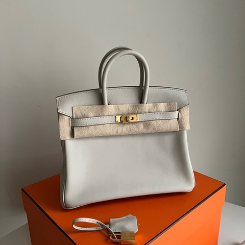 Hermès Birkin 25 珍珠灰 Gris Perle Swift金釦D刻