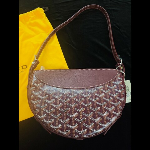 Goyard 肩揹斜揹半月包勃地根紅