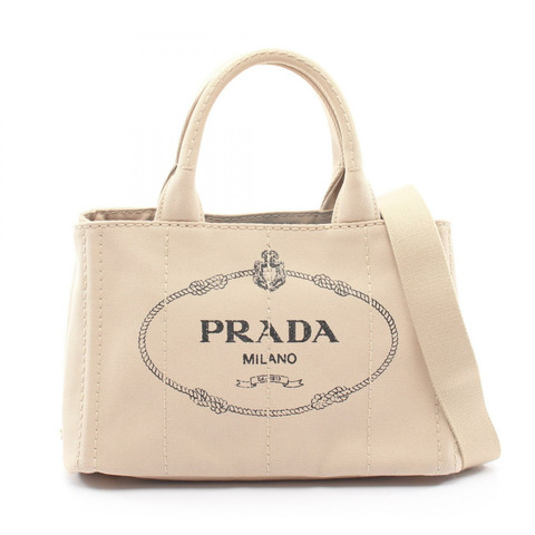 PRADA Canapa 2WAY 手提包，帆布材質，米色，二手女款