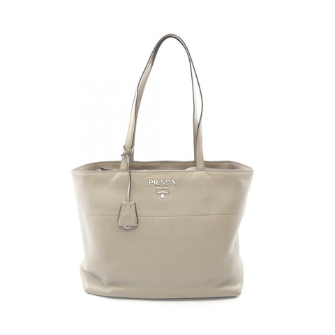 PRADA VITELLO PHENIX 手提包，米色皮革，二手女款
