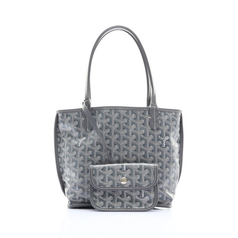 灰色 Goyardine 帆布 Anjou Mini 雙面 手提包【GOYARD 高雅德】 ANJOUSMINCG51TY51P