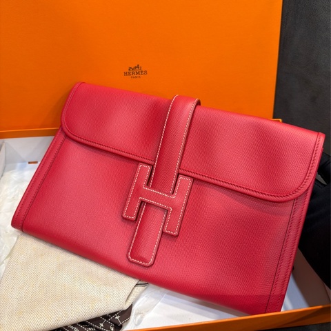 #超便宜💰 #配件齊全 愛馬仕Hermes Jige紅色手拿包