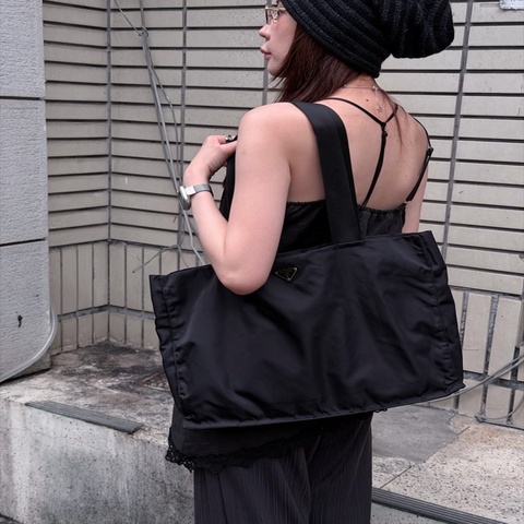 🔴PRADA 尼龍托特包 黑色