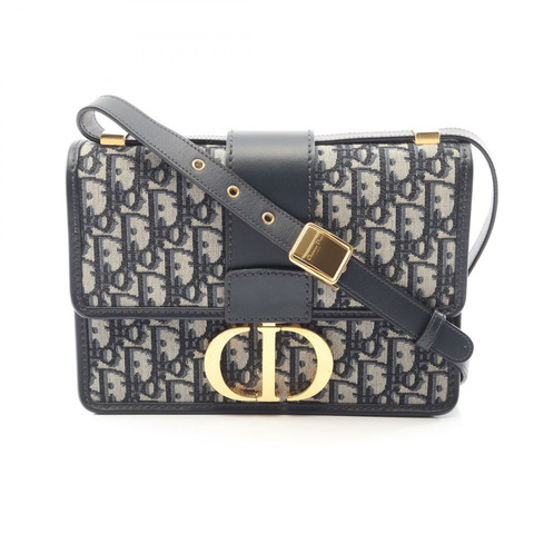 Dior 30 MONTAIGNE Oblique Jacquard 肩背包 M9203UTZQ_M928 帆布皮革 米色 海軍藍 二手 女士