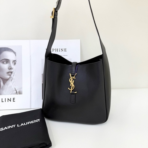 ysl hobo小號 黑色牛皮搭配黑金logo