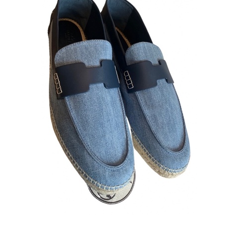 愛馬仕Hermès熱門Trip 系列草編漁夫鞋Espadrille 休閒鞋 牛仔布 丹寧 denim 稀少尺寸