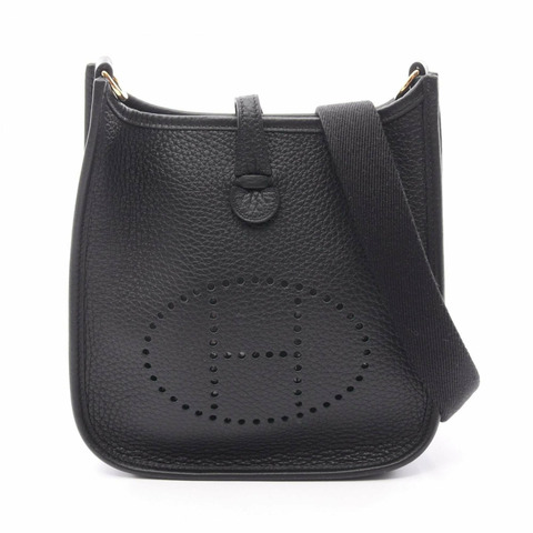 愛馬仕 Evelyne TPM Amazon 單肩包手提包 Taurillon Clemence 皮革女士黑色