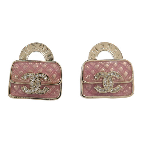 CHANEL 金屬CC Logo Pearly Handbag Earrings耳環