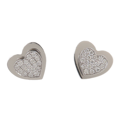 PIAGET 18K白金Heart Diamond Earrings鑽石耳環
