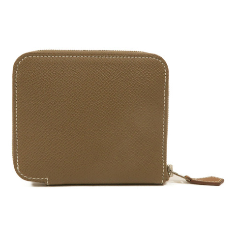 HERMES Epsom皮革Silk In Compact Wallet錢包Etoupe