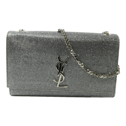 SAINT LAURENT 牛皮皮革/Glitter Kate Medium鏈帶肩背袋